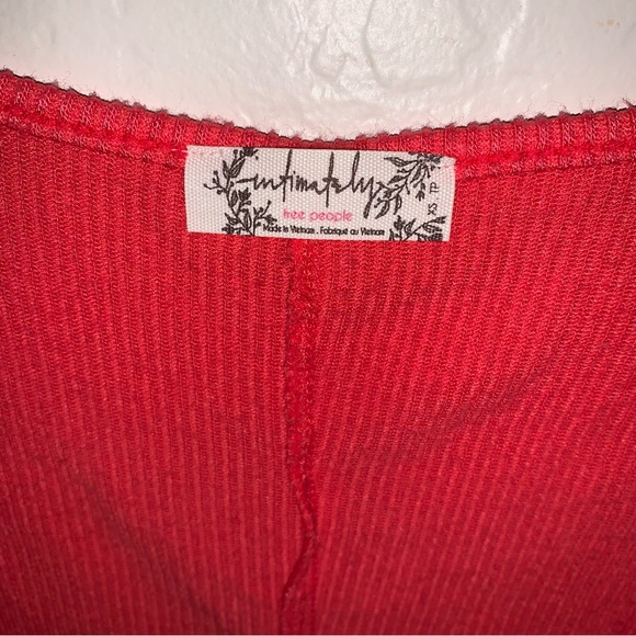 NWOT Free People Intimately Keep It Basic Coral Long Sleeve Henley - Picture 7 of 11